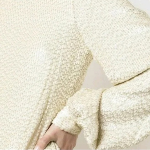 Alexis- NWT Ivory Sequin Longsleeve Balloon Sleeve Mini Dress - Picture 3 of 10